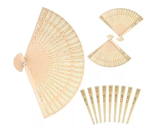 Sandalwood Fan (Set of 50 pcs) - Baby Shower Gifts & Wedding Favors&Birthday ...