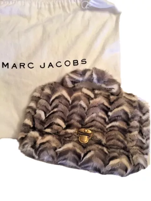 MARC JACOBS COLLECTION MINK FUR MOD HANDBAG EVENING WOW! RARE STUNNING 3k