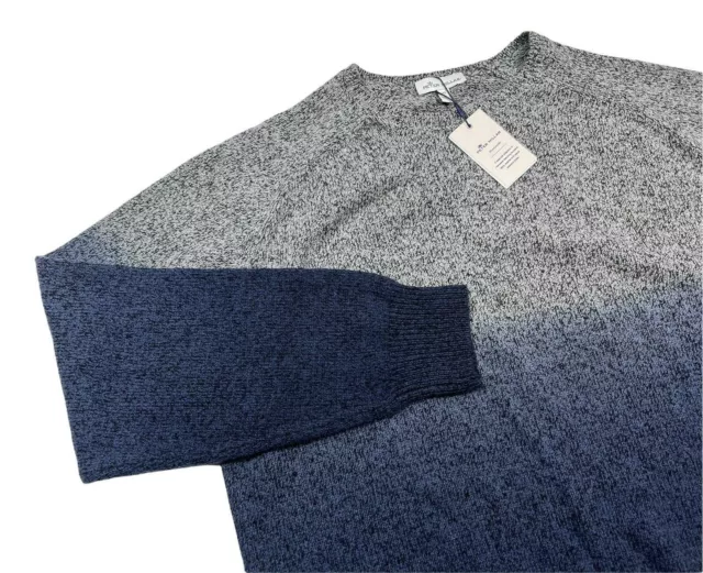 Peter Millar Mountainside Men Dip Dye Wool Blend Crew Sweater Sz XL (Runs Small)