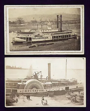 Civil War, 19th C Photo / CDV of 1860s ship on the Mississippi River