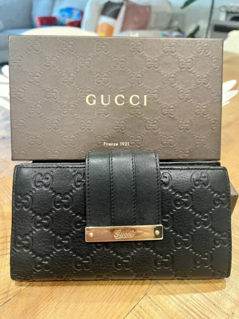 ❤️ Guccissima Women’s Continental Wallet In Black, Authentic, In Original Box