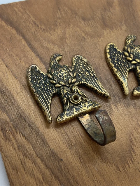 Vintage Brass Eagle Hook Wingspan Small Size Mixed Metal Lot Of 2 / 1-3/4”x1-1/8 4