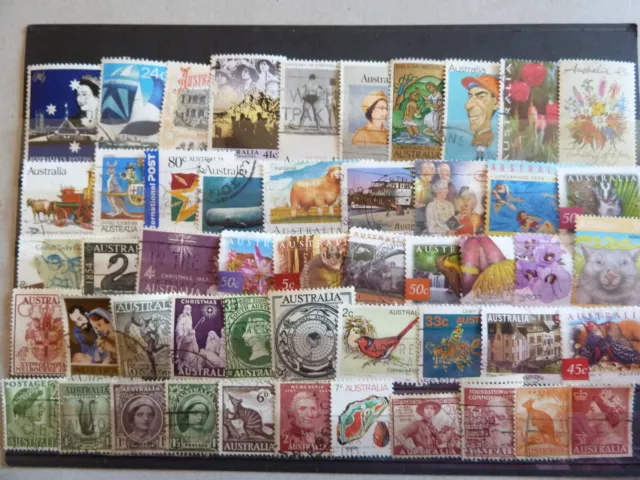 Australie Lot De 50 Timbres Obliteres