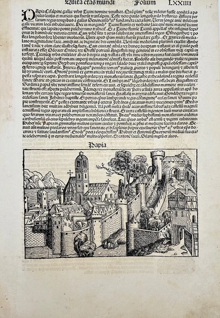 Antique Woodcut - Carinthia - View of Alexandria - Greece - Nuremberg Chronicle