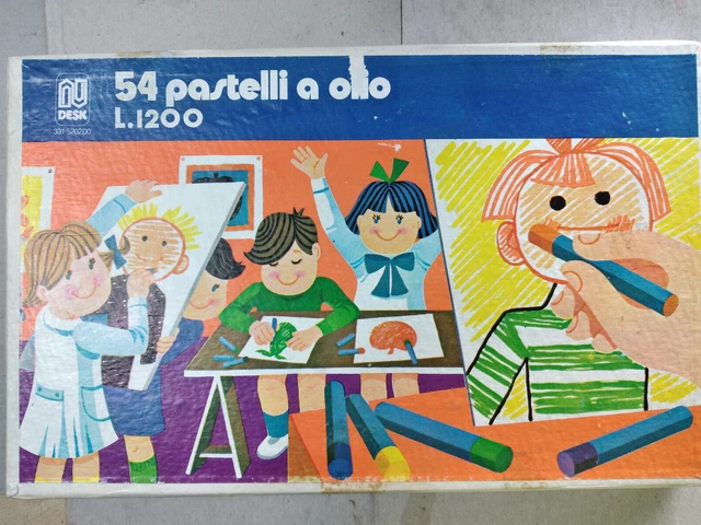 scatola di colori usati da disegno per bambini vintage anni 60