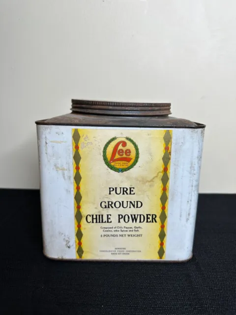 HD Lee Mercantile Company Pure Ground Chile Powder Large Tin 5LBS