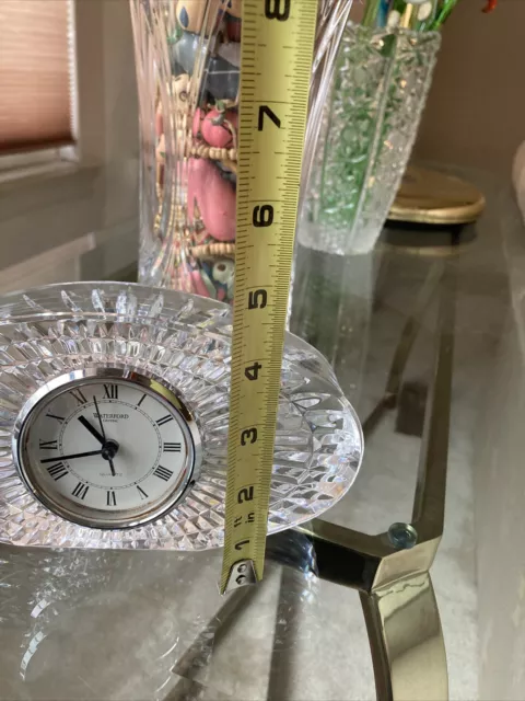 Large 8 inch Waterford Crystal Oval Mantle Clock 3