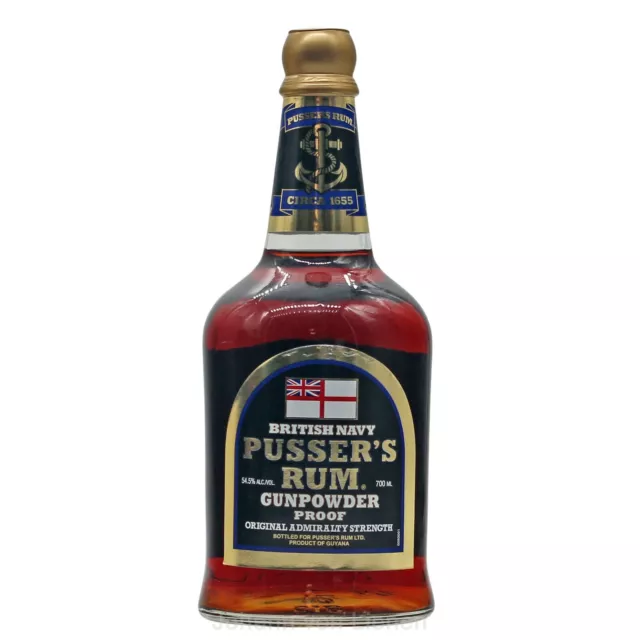 Pussers Rum British Navy Gunpowder Proof Karibik 0,7 L 54,5%vol