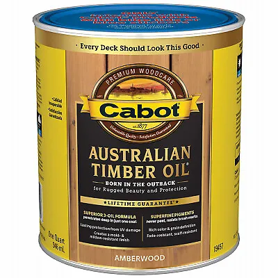 19400 Series 140.00.005 Australian Timber Oil, Amberwood, Liquid, 1 qt