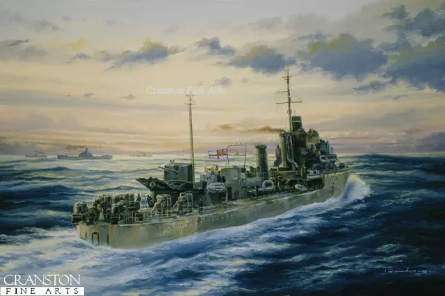 Royal Navy Destroyer naval Art Print HMS Hotspur convoy duty Narvik 