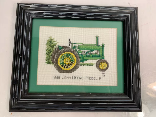 John Deere 1938 Model A Needlepoint Frame 13 X 11” Handmade In 2006