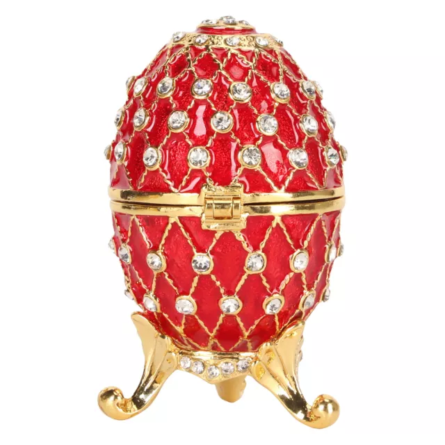 Egg Trinket Box Zinc Alloy Sparkling Rhinestone Elegant Metal Jewelry Box AU