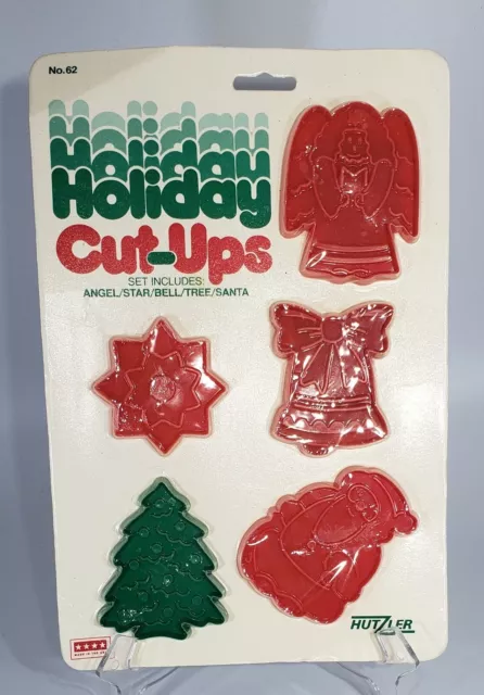 Vintage Hutzler Holiday Cookie Cutters Christmas Angel Bell Star Tree Santa NIP