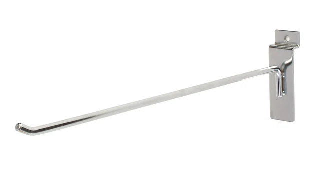12" Slatwall Hooks - Chrome - Pack of 25