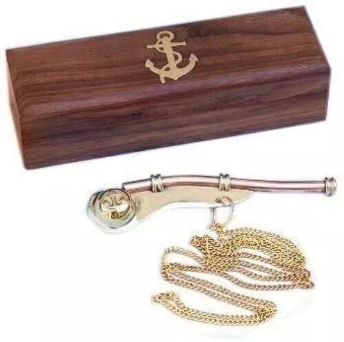 Nautical Brass |Copper Boatswain Whistle | Boson Call | Boson Pipe - Marine Item