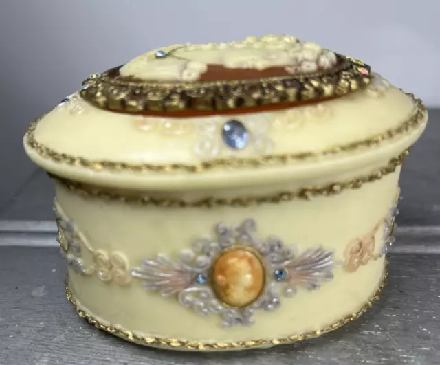 Trinket Box Victorian Treasures by Popular Imports Vintage Collectible 3