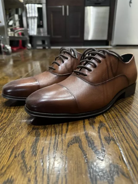 Men’s Calvin Klein Leather Lace Up Oxford Dress Shoe Size 9