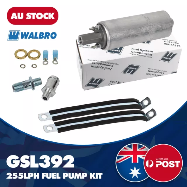 Walbro GSL392 Inline Fuel Pump 255LPH HIGH PRESSURE (universal external pump)