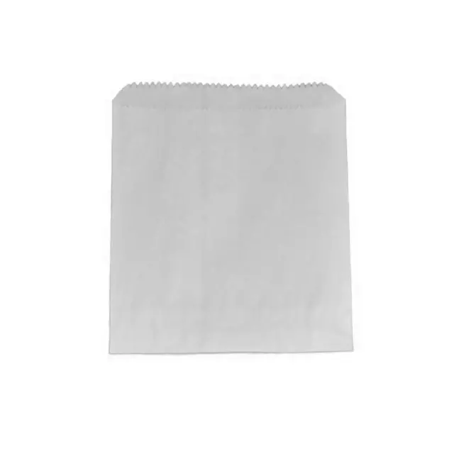 500x Square White Grease Proof Lined Paper Bag 200x200mm GPL Cookies Bread