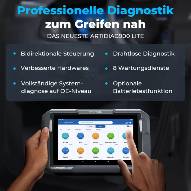 🔥TOPDON Artidiag900 Lite Profi KFZ OBD2 Diagnosegerät Auto Scanner Alle System 2
