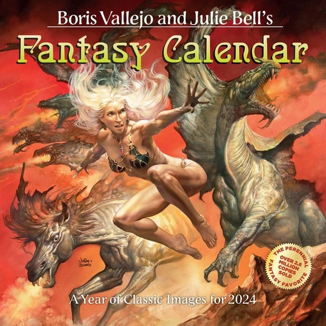 BORIS VALLEJO & Julie Bell's Fantasy Wall Calendar 2024 Workman