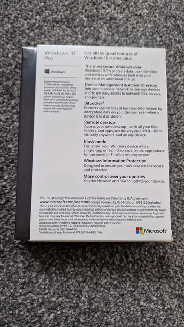 MICROSOFT WINDOWS 10 Pro Professional 32/64Bit Operating System Retail ...