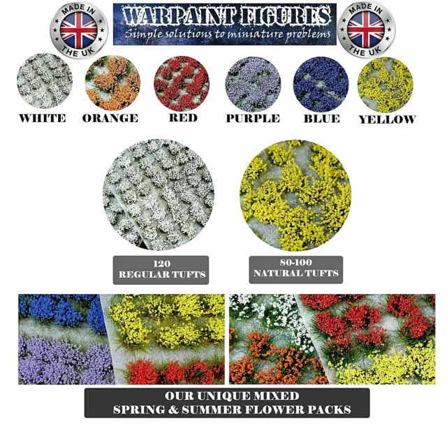 120 x 4-6mm Flower Tufts Self Adhesive-Wargaming|Basing|Railways|Terrain|Scenery