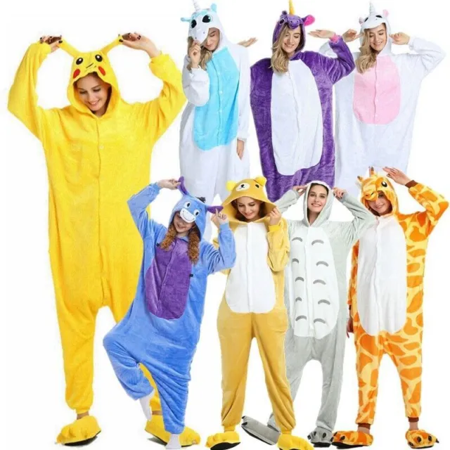 Tier Einhorn Overalls Erwachsene Kostüm Kigurumi Pyjama Schlafanzug Jumpsuit