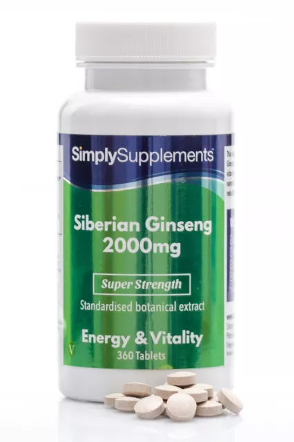 Siberian Ginseng 2000mg | 360 Tablets | High Strength Energy Boosting Supplement