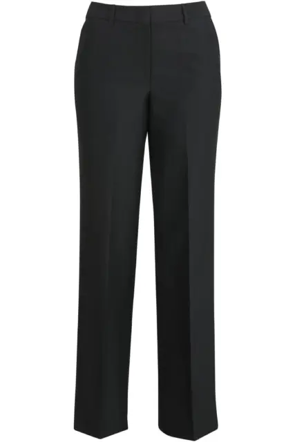 NWT Edwards 8740 Ladies Black Wool Blend Flat Front Pant Sz 2 UNHEMMED Uniform