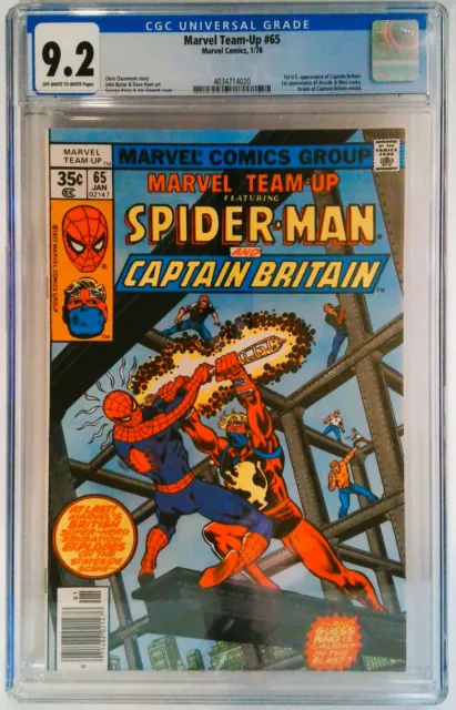 MARVEL TEAM-UP Featuring SPIDER-MAN and CAPTAIN BRITAIN #65 CGC Graded ( 9.2)