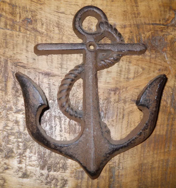 5 Cast Iron Nautical Ship Anchor Towel, Coat Hooks, Hat Hook, Key Rack Ships
