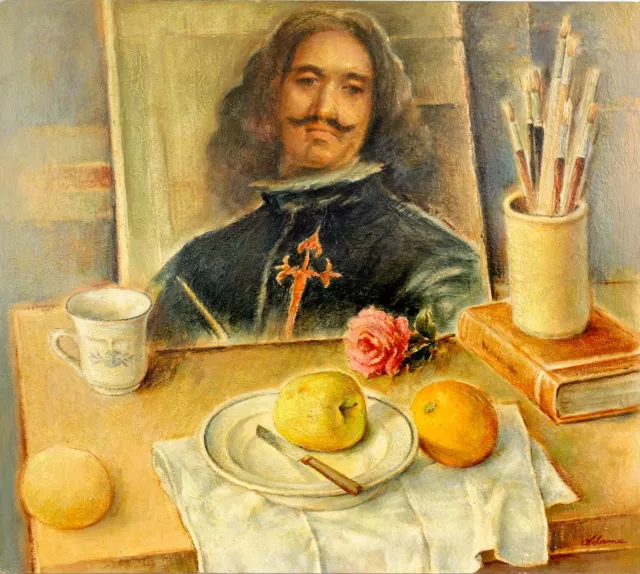 Bodegón Con Velazquez. Óleo Sobre Tabla