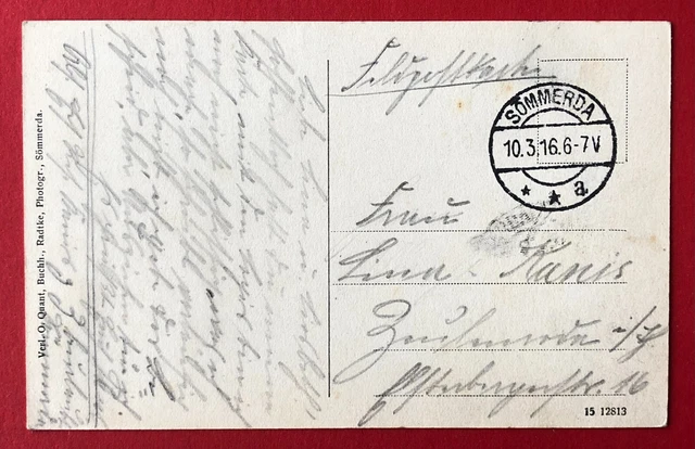 AK SÖMMERDA IN Thüringen 1916 Rathaus, Bonifaciuskirche, Dreyse Denkmal