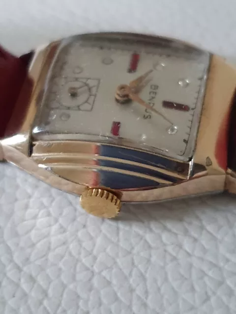 Beautiful Benrus Stepped Case, Art Deco 1940s Wristwatch. Perfect. 3