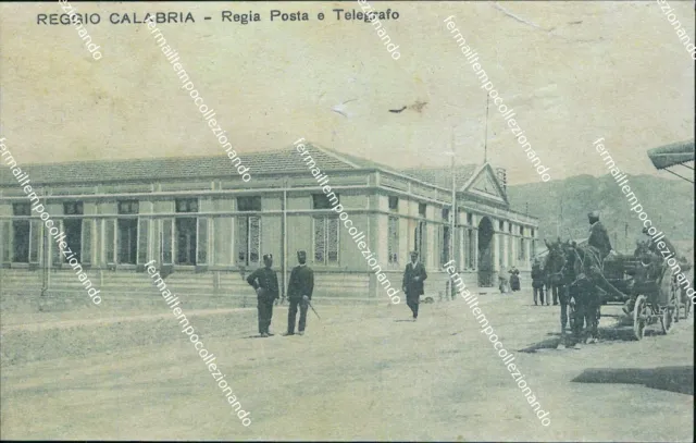 bf691 cartolina reggio calabria citta' regia posta e telegrafo 1920