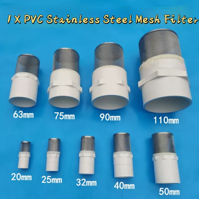 1 X Aquarium Inflow Inlet Mesh Filter PVC Well Water Pipe Intake Strainer Tools
