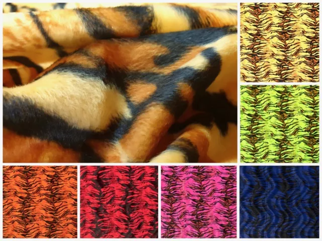 Stoff Tierfell Fellimitat Kunstfell Kurzhaar Webpelz Meterware Tiger Animalprint