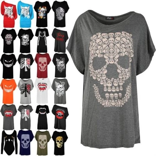 Da Donna Taglie Forti T-Shirt Lagenlook Larga Coustume Maniche a Pipistrello Top