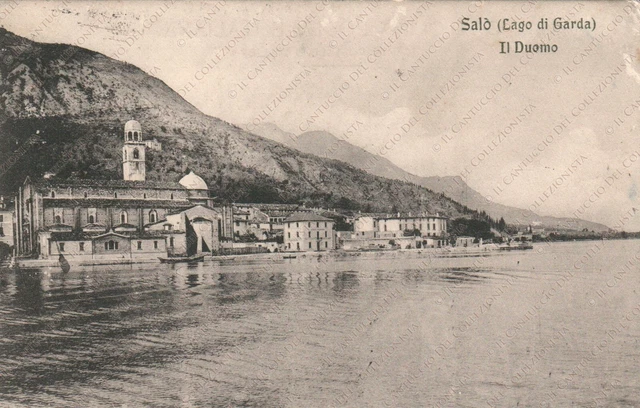 1910 SALÒ Lago di Garda il Duomo panorama Brescia Cartolina