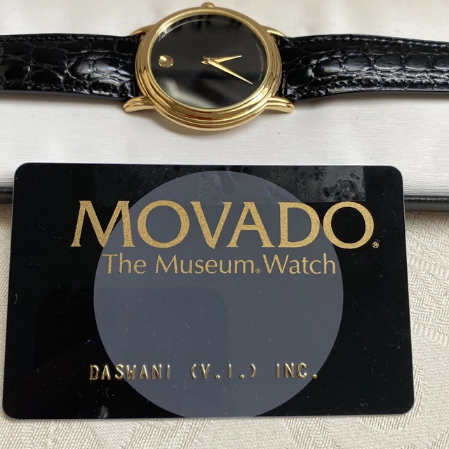 Orologio da uomo Movado Museum oro nero/nero svizzero Movado quarzo in pelle