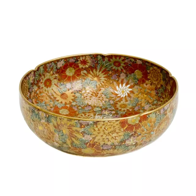 Japanese Satsuma Hand Painted Porcelain Millefleur Bowl Taisho Period
