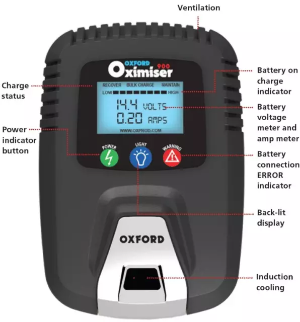 Chargeur Batteries Intelligente Oxford Oximiser 900 Le 571 Batterie Chargeur
