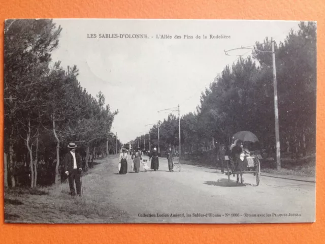 cpa 85 - LES SABLES d'OLONNE Vendée L'Allée des PINS de la RUDELIERE Animés