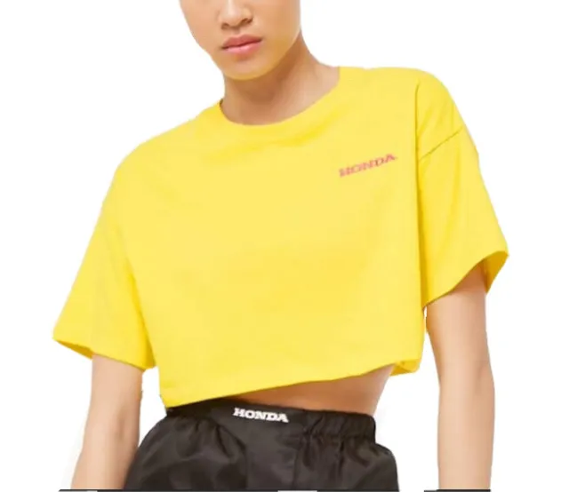 Pour Femme Taille M Honda Court T-Shirt Jaune Neuf avec Étiquettes