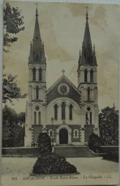 Arcachon 33 CPA School Saint Elmo La Chapelle Good Condition 1924