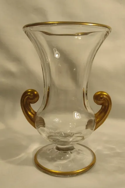 Tiffin 1513 Urn Shaped Vase With Gold Trim