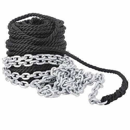 RealPlus 1/2"x300' 3 Strand Twisted Nylon Rope with 1/4" x 15' Galvanized Chain.