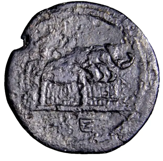QUADRIGA OF ELEPHANTS RARE EGYPT, Alexandria Trajan. AD 98 Drachm Roman Coin COA