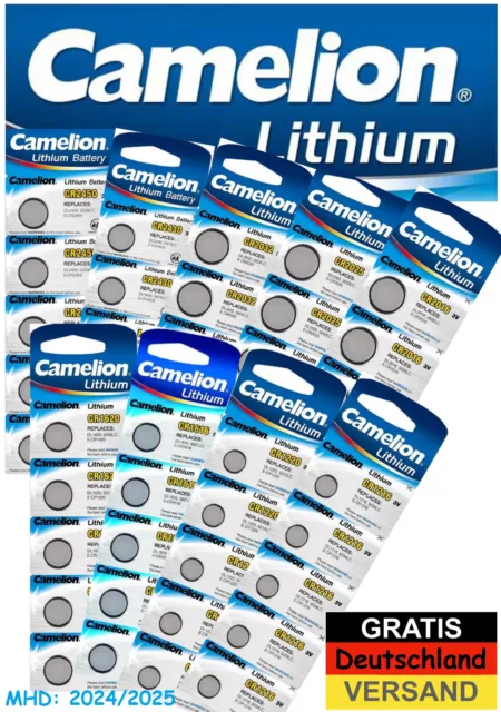 CR1216 CR1220 CR1620 CR2016 CR2025 CR2032 Camelion Lithium Knopfzellen